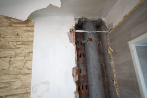 An exposed pipe excavated for burst repairs in Potchefstroom