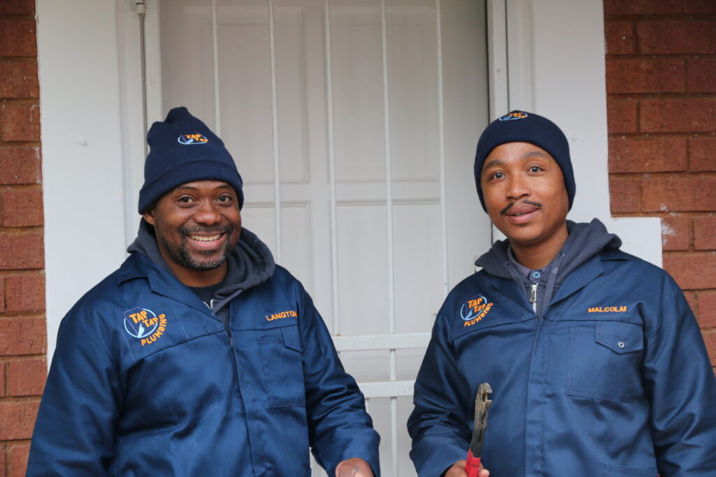Tap Tap Plumbing team helping homeowners with professional plumbing services in Potchefstroom